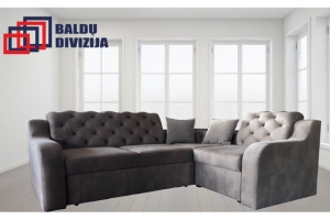 Kampinė sofa Neptūnas chester – universalus ir stilingas kampas su miegamu mechanizmu