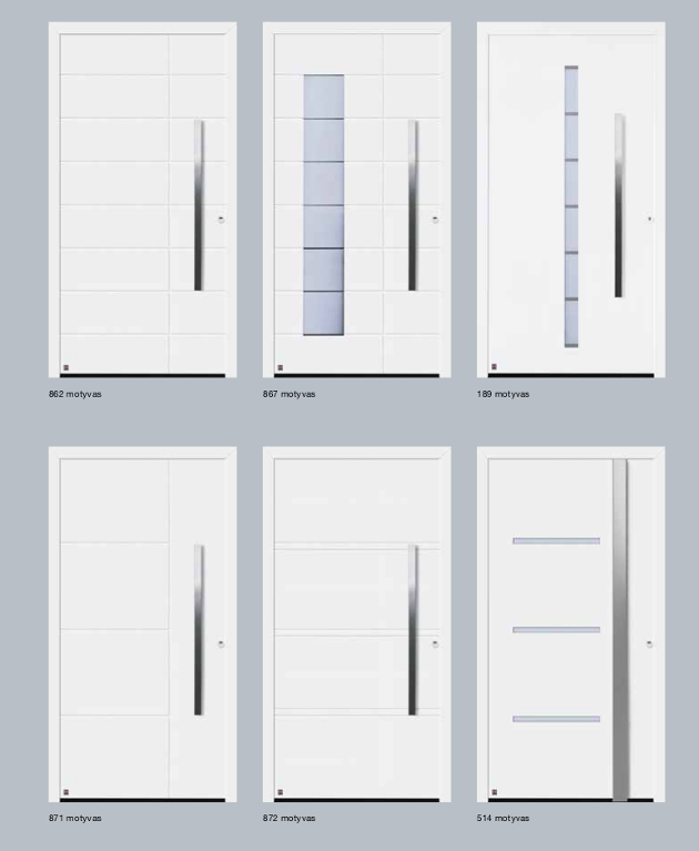 Aliumininės namo durys Hormann ThermoSafe - nauji durų motyvai, puikiai derantys prie segmentinių garažo vartų