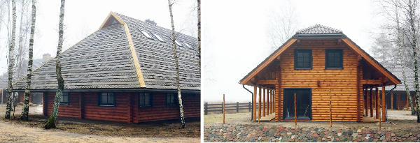 Rąstinių ir karkasinių namų statyba, skiedrinių stogo dangų, rąstinių pirtelių, pavėsinių ir kt. medienos gaminių gamyba