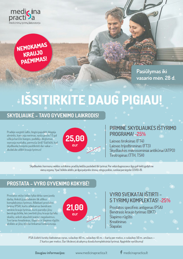 Skydliaukės ir prostatos tyrimai