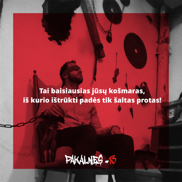 Košmarų kambarys PAKALNĖS 13 - galvosūkių, užduočių, paslapčių ir naujų potyrių vieta Košmarų kambarys PAKALNĖS 13 - galvosūkių, užduočių, paslapčių ir naujų potyrių vieta
