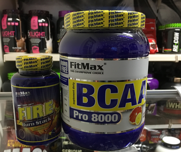 Maisto papildai lieknėjimui: FitMax FIRE fit ir FitMax BCAA Pro 8000