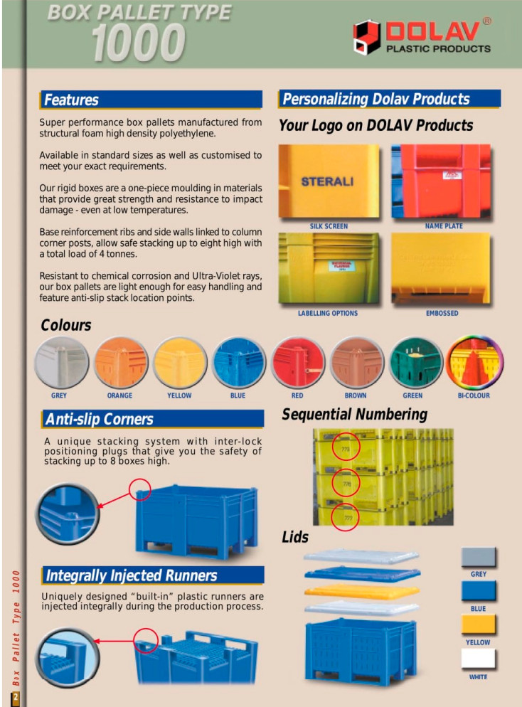 BIG-BOX plastikinis konteineris Dolav 1000 ACE Solid