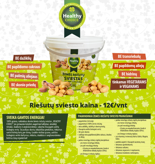 Riešutų sviestas HEALTHY CHOICE