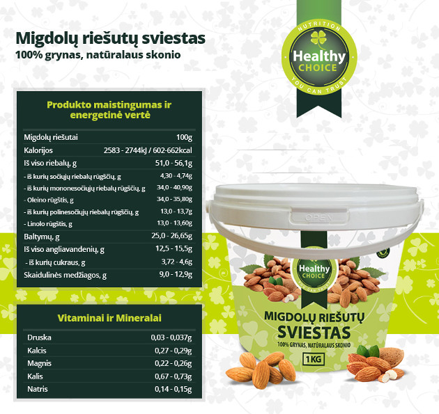 Riešutų sviestas HEALTHY CHOICE