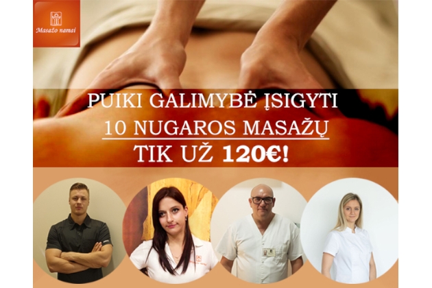 Nugaros masažų kursas – 10 nugaros masažų už 120 Eur! Ar gali būti geriau?