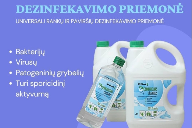 Dezinfekavimo priemonės Multipack asortimente – universalus dezinfekavimo skystis ir drėgnos spirituotos servetėlės