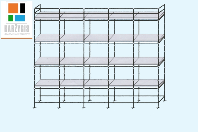 Statybiniai pastoliai. Modulinių pleištinių pastolių nuoma ir pardavimas - KARŽYGIS