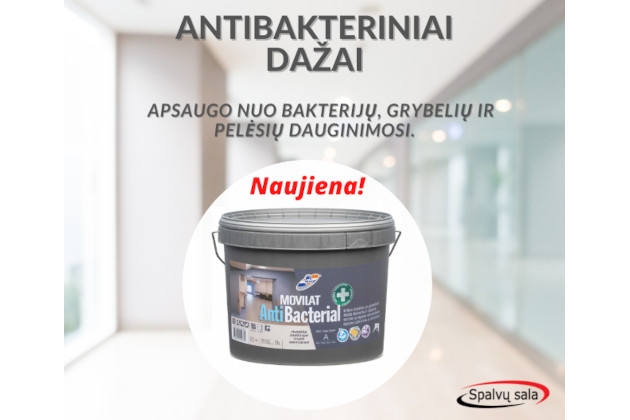 Antimikrobiniai dažai apsaugantys nuo bakterijų, grybelių ir pelėsių dauginimosi – Movilat AntiBacterial