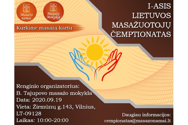 I-asis Lietuvos masažuotojų čempionatas KURKIME MASAŽĄ KARTU...