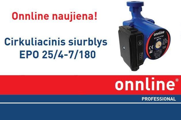 Energiją taupantis cirkuliacinis siurblys Onnline EPO 25/4-7/180