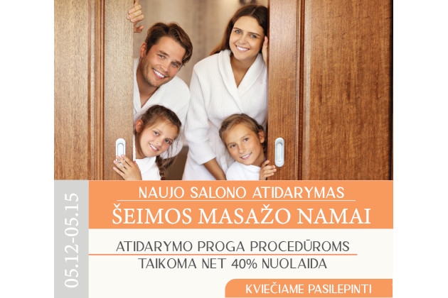 ŠEIMOS MASAŽO NAMAI – naujas masažo salonas Vilniuje. Kviečiame apsilankyti!