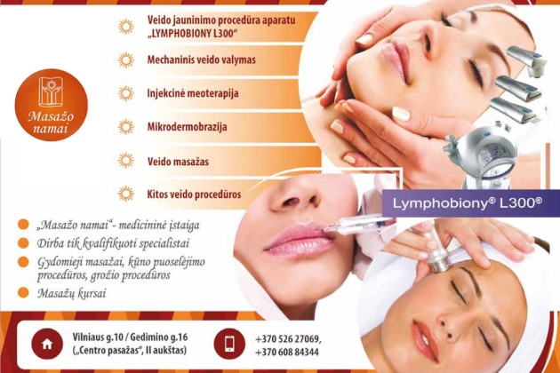 Veido jauninimo procedūros Lymphobiony L300 aparatu Jūsų jaunatviškai, stangriai ir skaisčiai odai