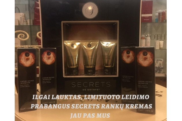 Limituoto leidimo prabangus Secrets de Sothys rankų kremas jau SOTHYS grožio namuose