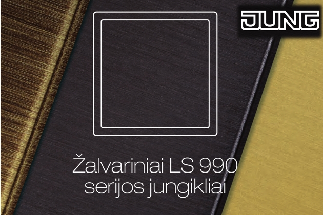 Žalvariniai jungikliai JUNG LS 990 - puikus rafinuotumo ir stiliaus derinys