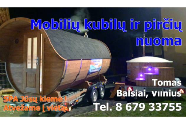 MOBILIŲ KUBILŲ IR PIRČIŲ NUOMA - pirties ir mobilaus kubilo nuoma Vilniuje ir Vilniaus rajone