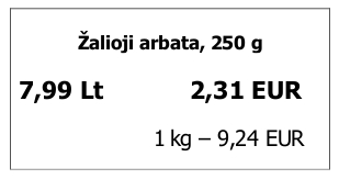 Dvejopo kainu nurodymo rekomendacijos 5pav