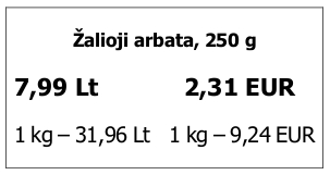 Dvejopo kainu nurodymo rekomendacijos 6pav