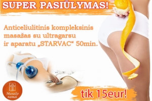 Anticeliulitinio masažo kompleksinė programa – Ultragarsas + STARVAC aparatas